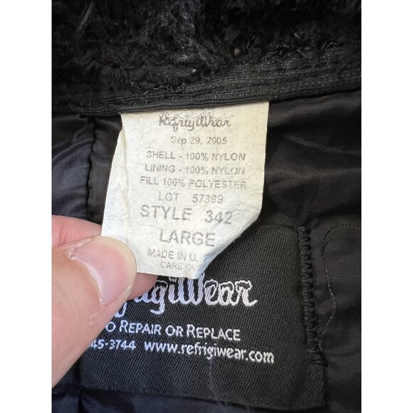 Vintage RefrigiWear Jacket Size L Yellow Parka Coat Fleece Collar Work USA - Picture 10 of 16